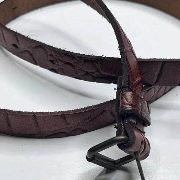 Scotch & Soda Amsterdam Couture Skinny Crocodile Leather Belt - Picture 7 of 11